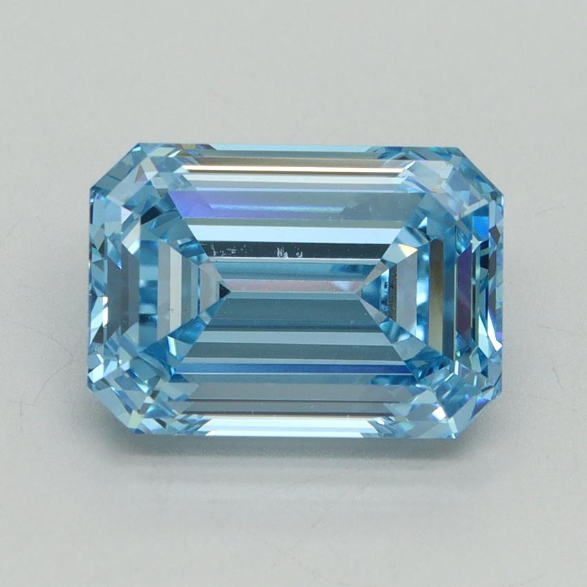 4.18 Ct. Fancy Vivid Blue Emerald Lab Grown Diamond