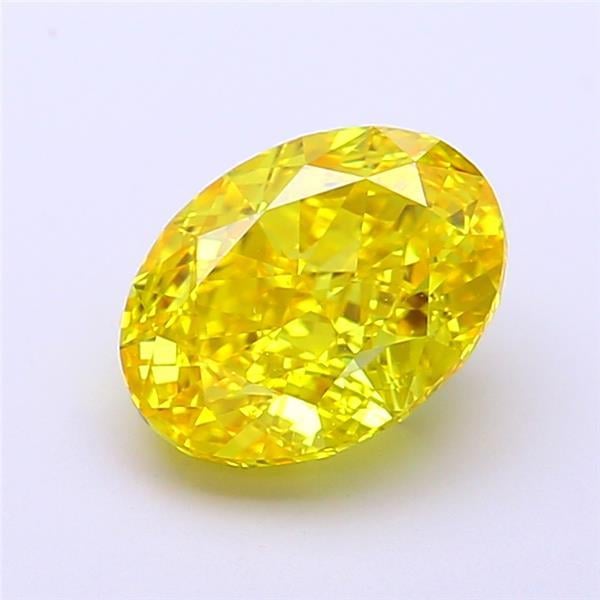 2.02 Ct. Fancy Vivid  Yellow Oval Lab Grown Diamond