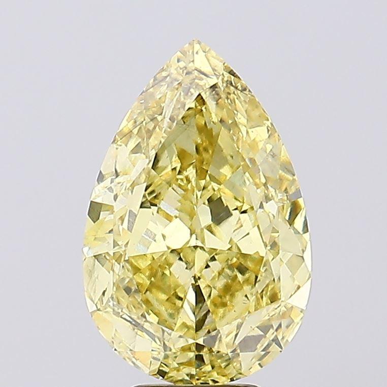 7.16 Ct. Fancy Vivid Yellow Pear Lab Grown Diamond