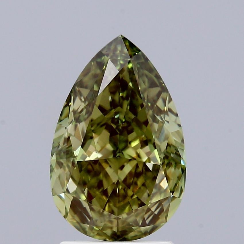 2.00 Ct. Fancy Vivid Green Pear Lab Grown Diamond