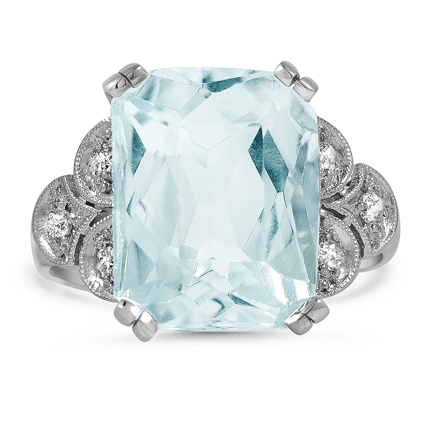 Retro Aquamarine Cocktail Ring