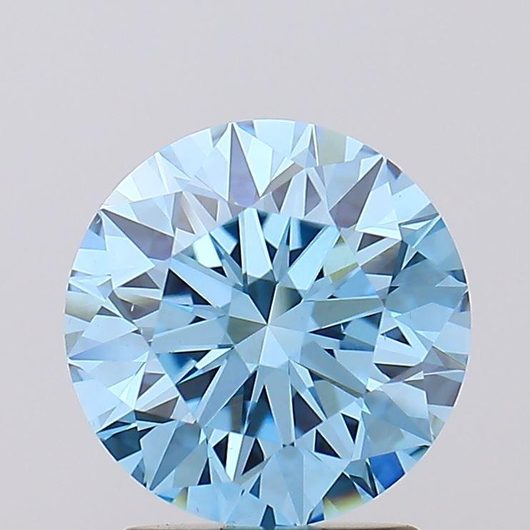 2.03 Ct. Fancy Vivid Blue Round Lab Grown Diamond