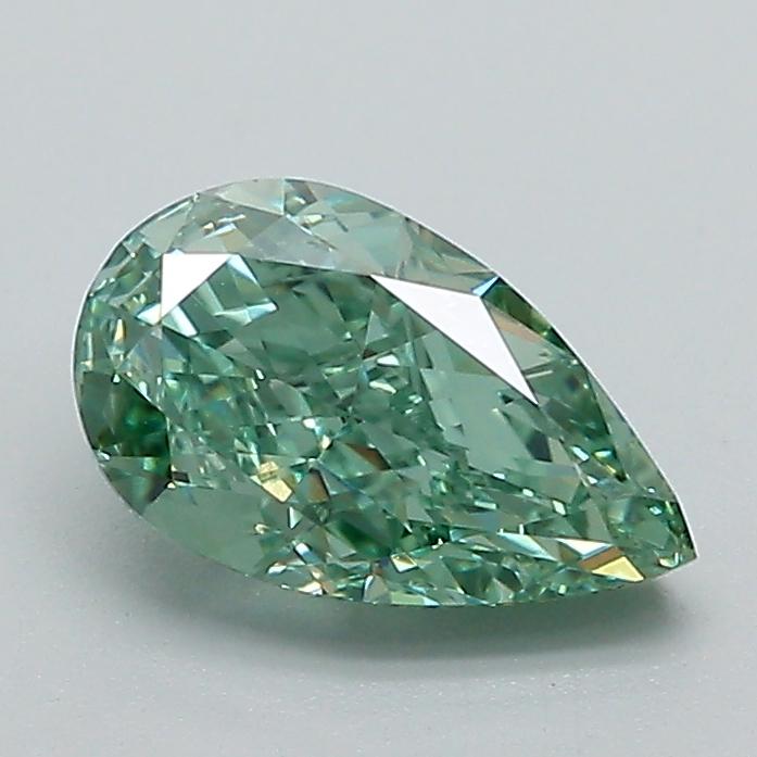 1.14 Ct. Fancy Vivid Green Pear Lab Grown Diamond