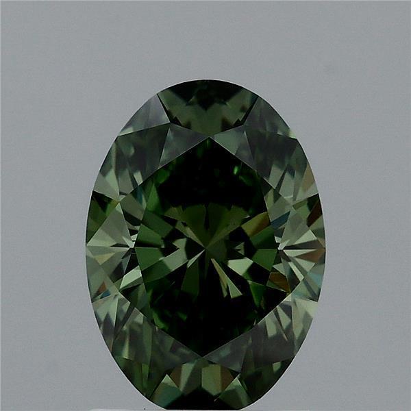 1.37 Ct. Fancy Vivid Green Oval Lab Grown Diamond