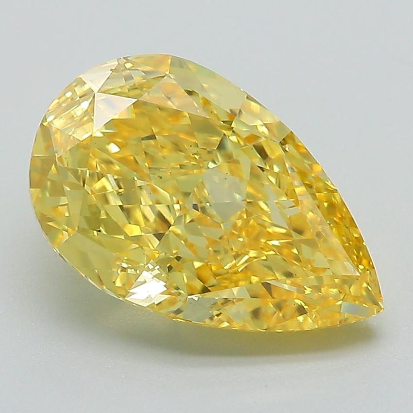 3.05 Ct. Fancy Vivid Yellow Pear Lab Grown Diamond