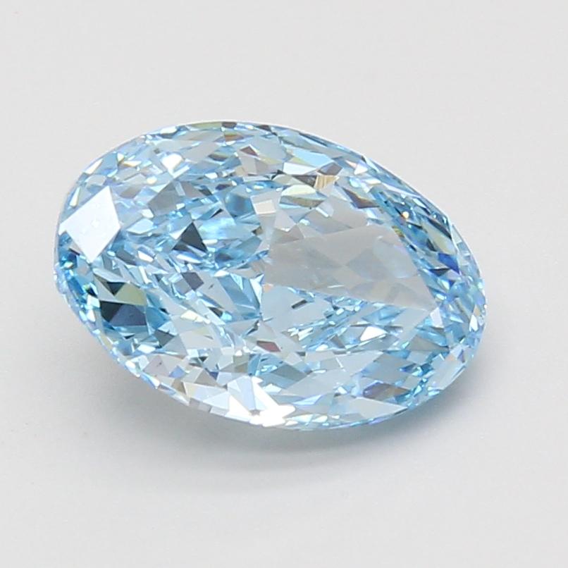 3.02 Ct. Fancy Vivid Blue Oval Lab Grown Diamond