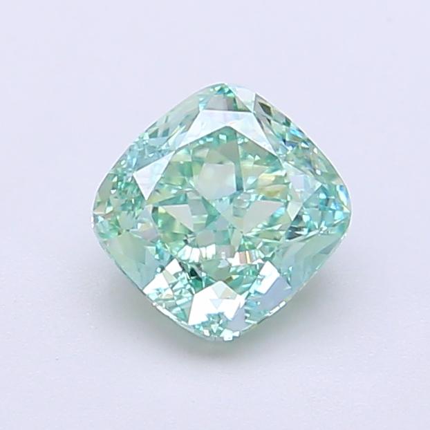 1.01 Ct. Fancy Vivid  Green Cushion Lab Grown Diamond
