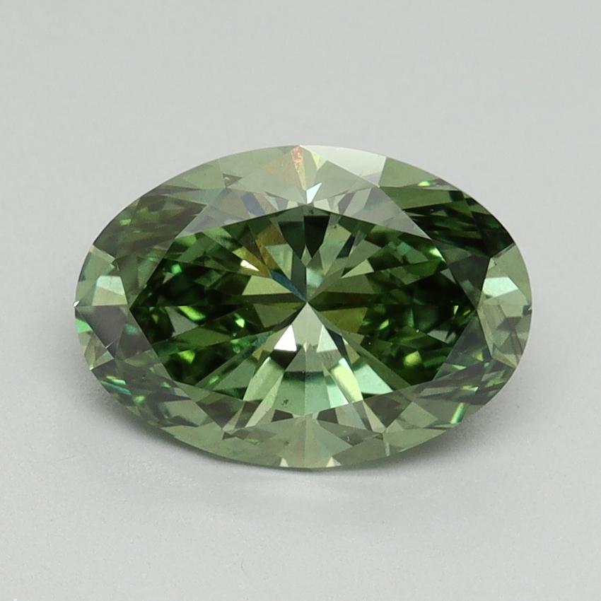 2.01 Ct. Fancy Vivid Green Oval Lab Grown Diamond