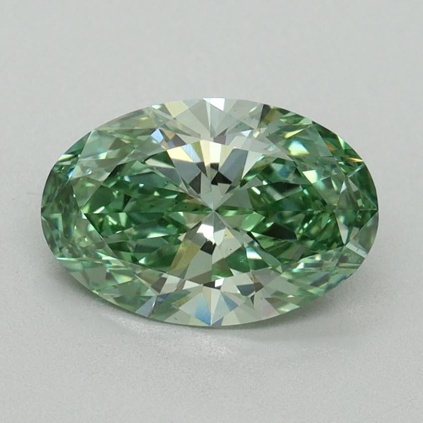 1.61 Ct. Fancy Vivid Green Oval Lab Grown Diamond