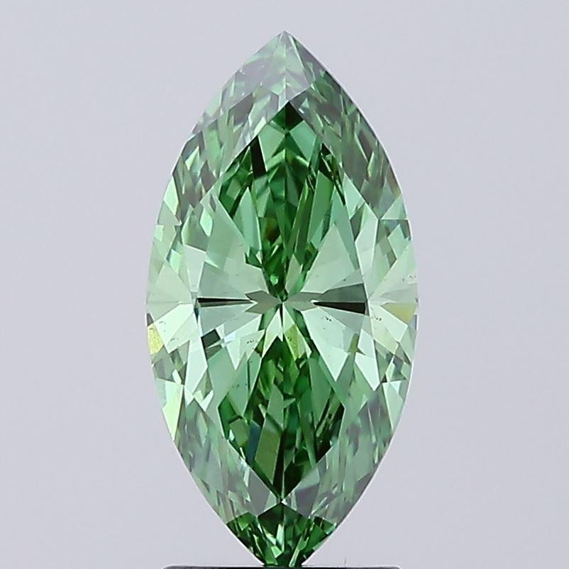 2.15 Ct. Fancy Vivid Green Marquise Lab Grown Diamond