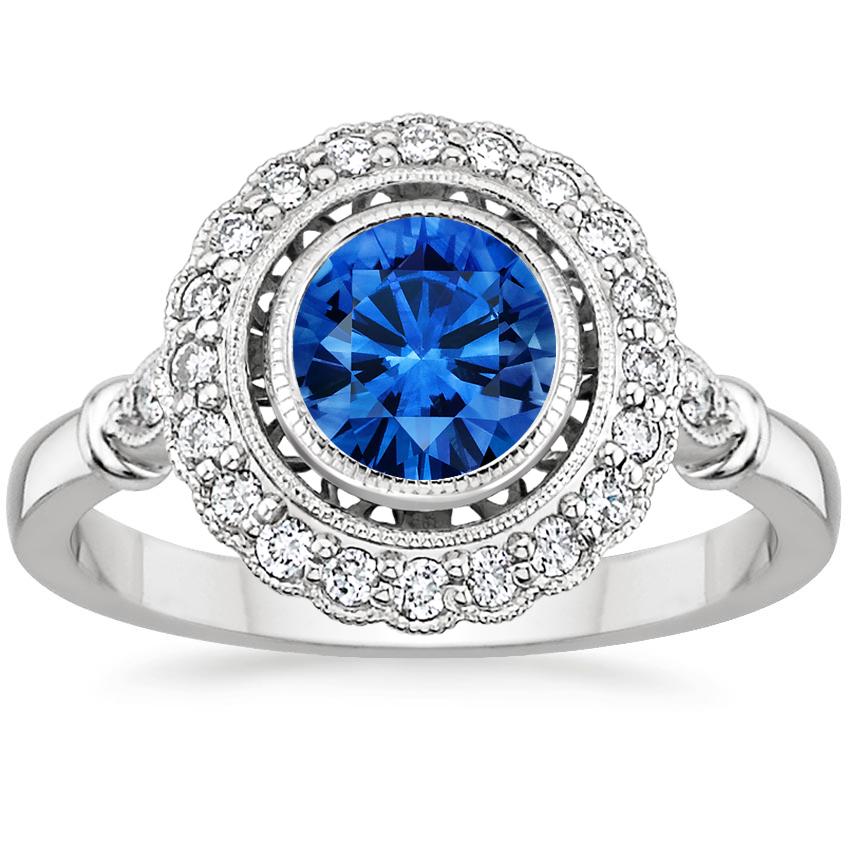 Sapphire Bella Diamond Ring in 18K White Gold