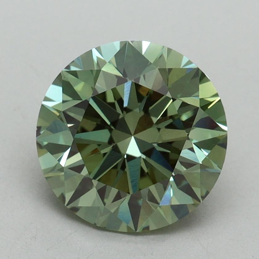 2.21 Ct. Fancy Vivid Green Round Lab Grown Diamond