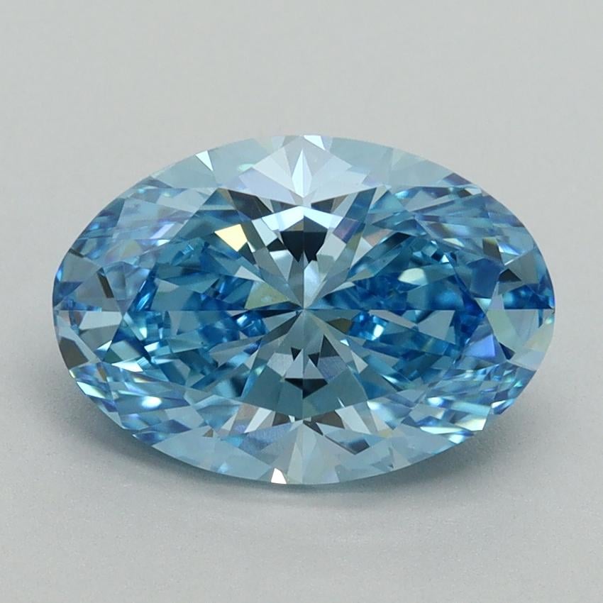 2.57 Ct. Fancy Vivid Blue Oval Lab Grown Diamond