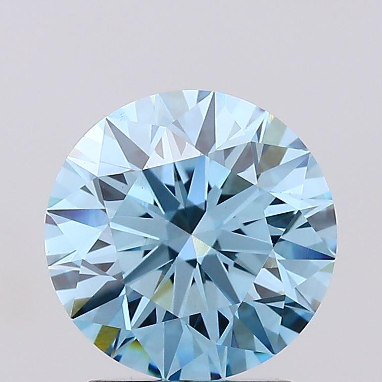 2.04 Ct. Fancy Vivid Blue Round Lab Grown Diamond