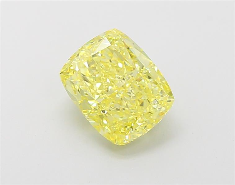 1.71 Ct. Fancy Vivid Yellow Cushion Lab Grown Diamond