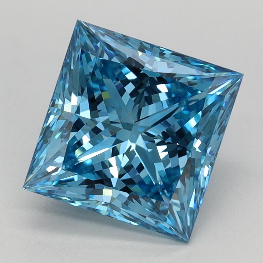 1.87 Ct. Fancy Vivid Blue Princess Lab Grown Diamond