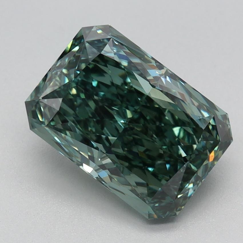 2.25 Ct. Fancy Vivid  Green Radiant Lab Grown Diamond