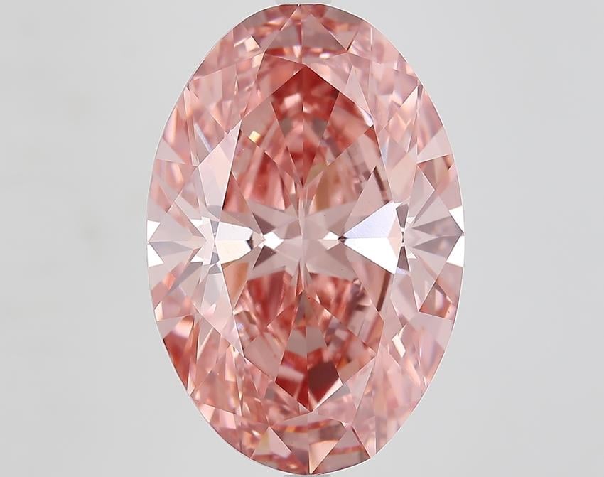 10.41 Ct. Fancy Vivid Pink Oval Lab Grown Diamond
