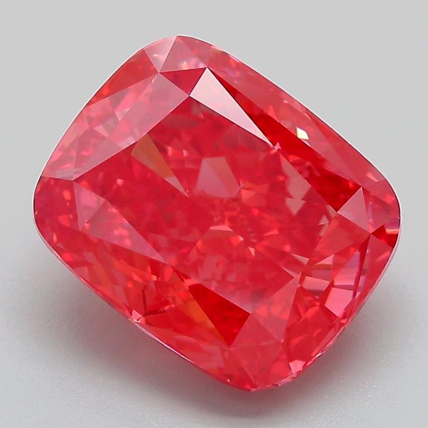 5.51 Ct. Fancy Vivid Red Cushion Lab Grown Diamond