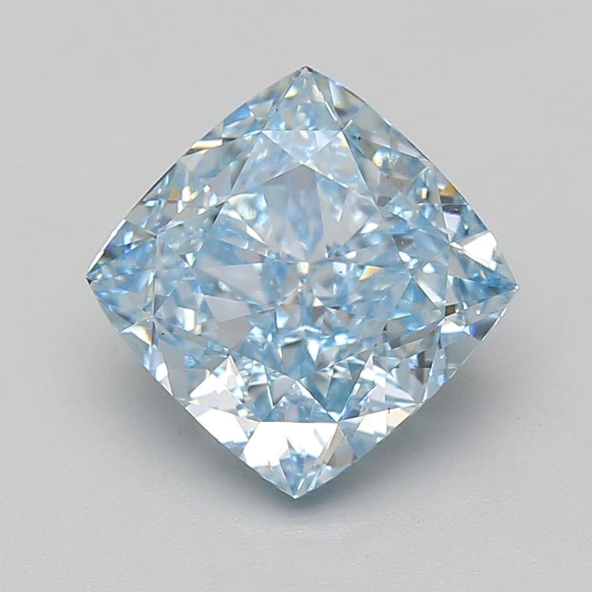 4.04 Ct. Fancy Intense Blue Cushion Lab Grown Diamond