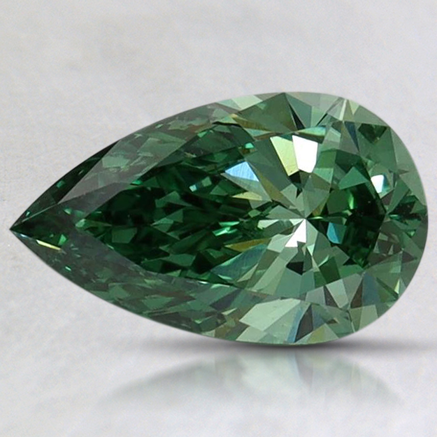 1.11 Ct. Fancy Vivid Pacific Green Pear Lab Grown Diamond