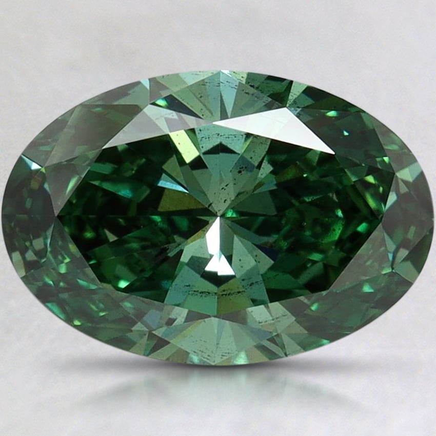 2.98 Ct. Fancy Vivid Pacific Green Oval Lab Grown Diamond