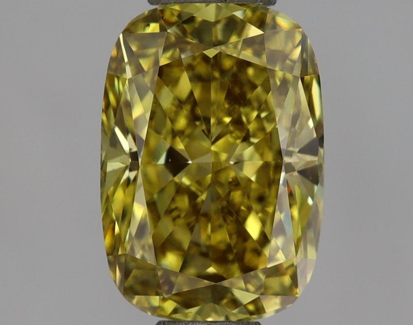 1.08 Ct. Fancy Vivid Yellow Cushion Lab Grown Diamond