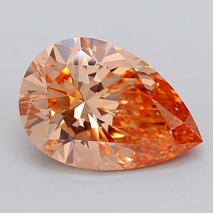 3.00 Ct. Fancy Intense Pinkish Orange Pear Lab Grown Diamond