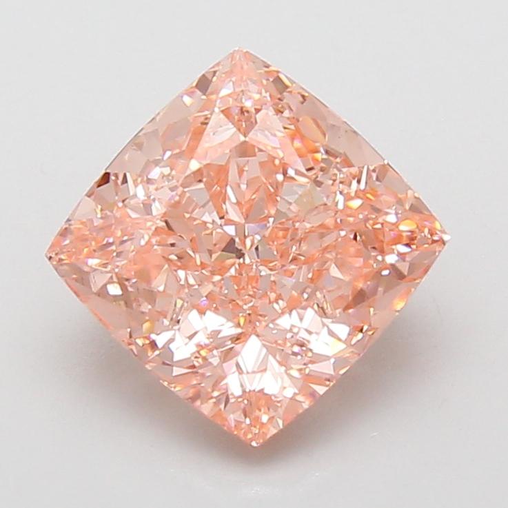 3.06 Ct. Fancy Vivid Pink Cushion Lab Grown Diamond