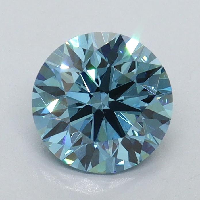 1.17 Ct. Fancy Vivid Malibu Blue Round Lab Grown Diamond