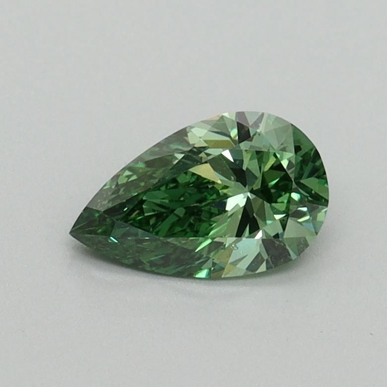 0.53 Ct. Fancy Vivid Pacific Green Pear Lab Grown Diamond