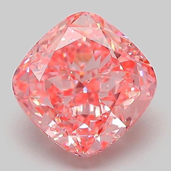 2.05 Ct. Fancy Vivid Pink Cushion Lab Grown Diamond