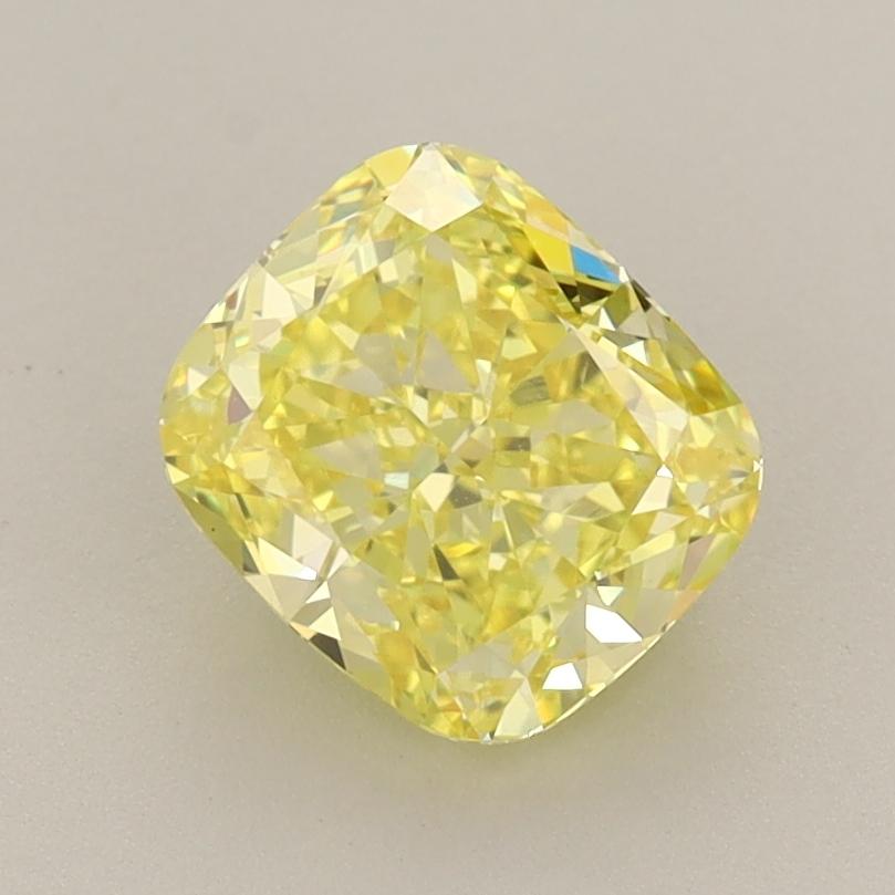 1.58 Ct. Fancy Vivid  Yellow Cushion Lab Grown Diamond
