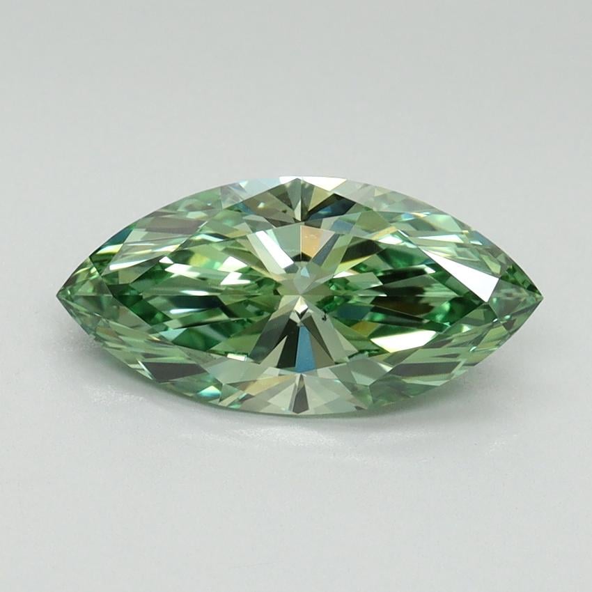 1.55 Ct. Fancy Vivid Green Marquise Lab Grown Diamond