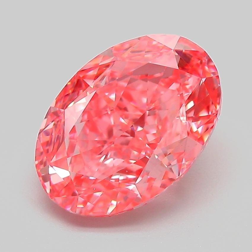 3.22 Ct. Fancy Vivid Pink Oval Lab Grown Diamond