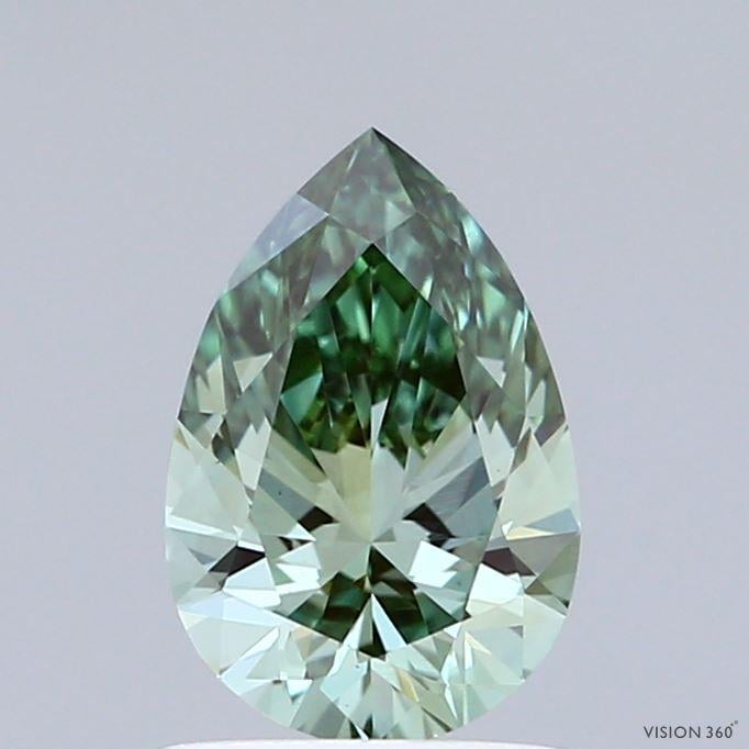 1.01 Ct. Fancy Vivid  Green Pear Lab Grown Diamond