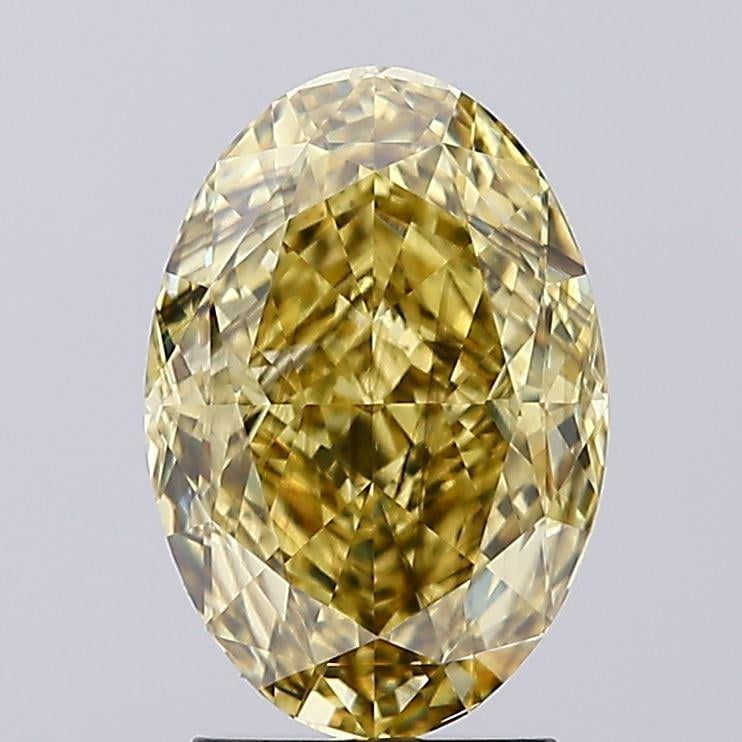 3.28 Ct. Fancy Vivid Yellow Oval Lab Grown Diamond
