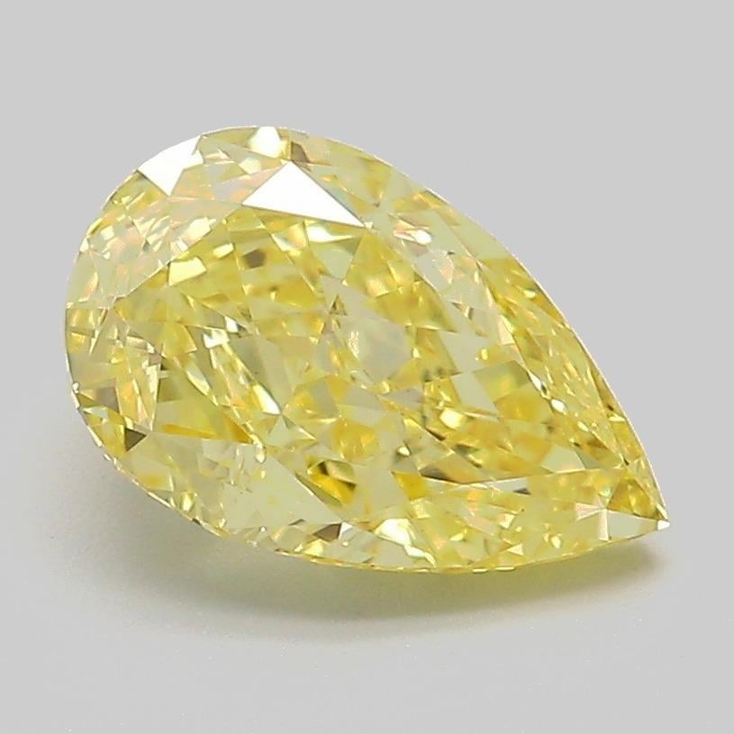 2.03 Ct. Fancy Vivid Yellow Pear Lab Grown Diamond