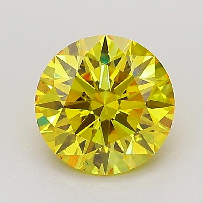 1.07 Ct. Fancy Vivid  Yellow Round Lab Grown Diamond
