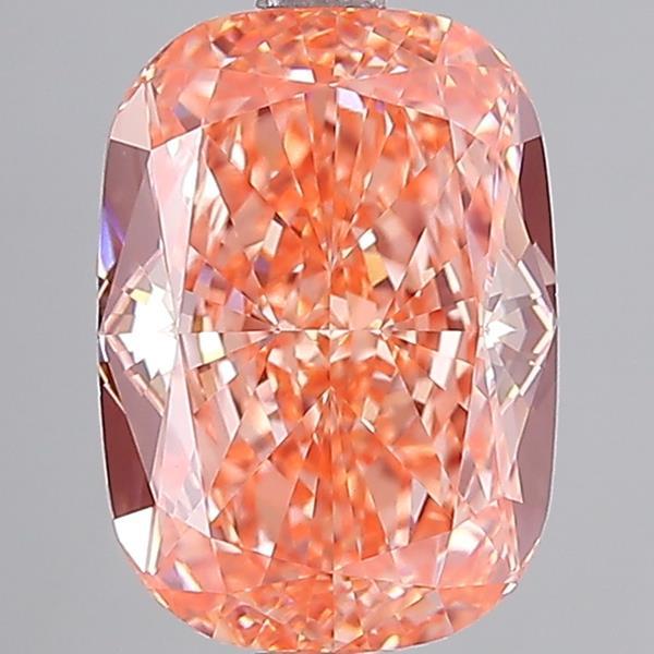 4.00 Ct. Fancy Vivid Orange Cushion Lab Grown Diamond