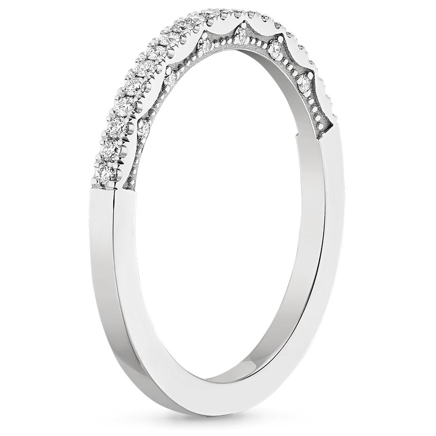 18K White Gold Tacori Coastal Crescent Diamond Ring (1/5 ct. tw.), large side view