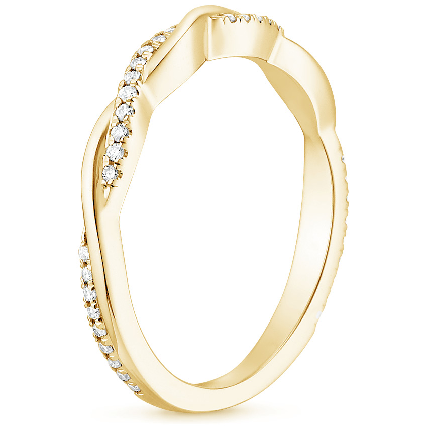 18K Yellow Gold Petite Twisted Vine Diamond Ring (1/8 ct. tw.), large side view