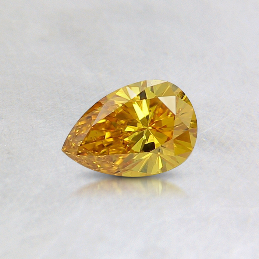 0.30 Ct. Fancy Vivid Orangy Yellow Pear Lab Grown Diamond