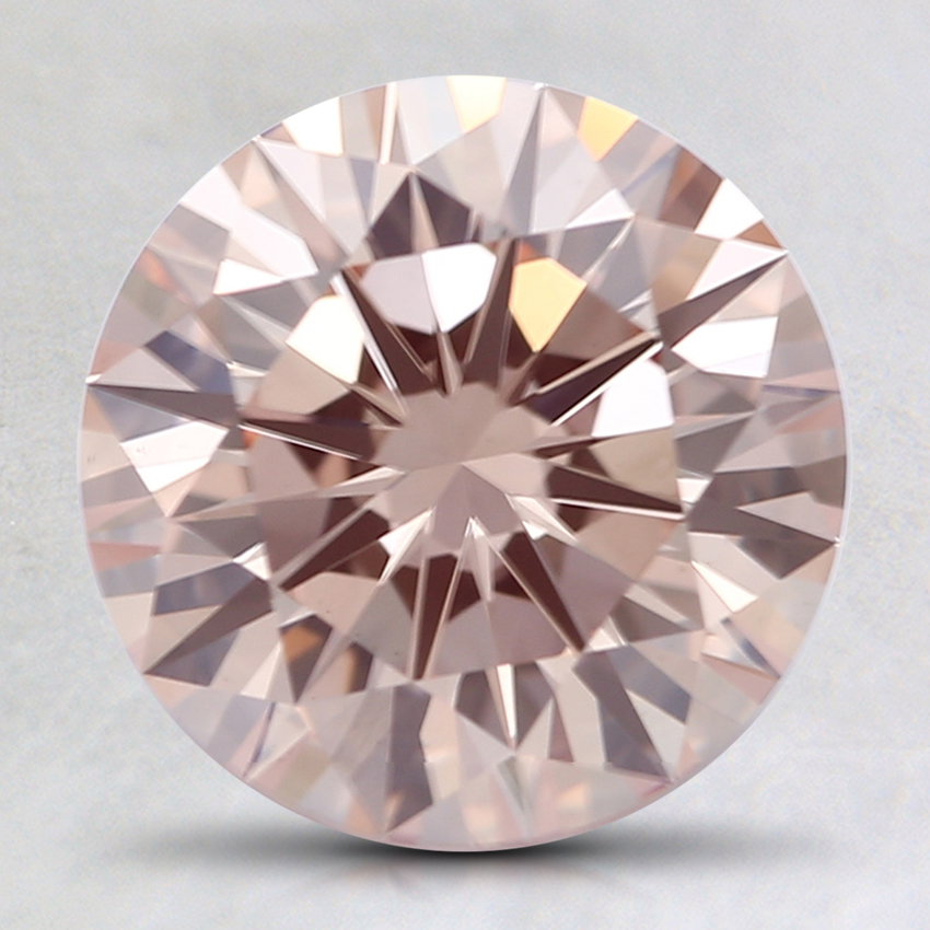 2.15 Ct. Fancy Light Orangy Pink Round Lab Grown Diamond