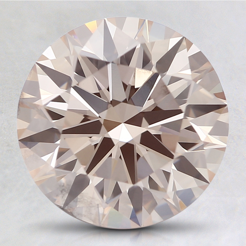 2.50 Ct. Light Orangy Pink Round Lab Grown Diamond