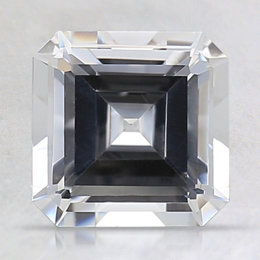 7mm White Asscher Lab Grown Sapphire