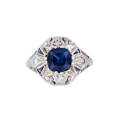 Art Deco Sapphire Vintage Ring