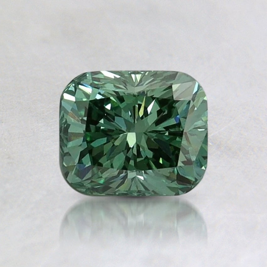 0.81 Ct. Fancy Vivid Pacific Green Cushion Lab Grown Diamond