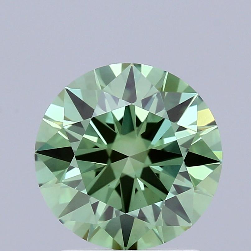 1.57 Ct. Fancy Vivid Green Round Lab Grown Diamond