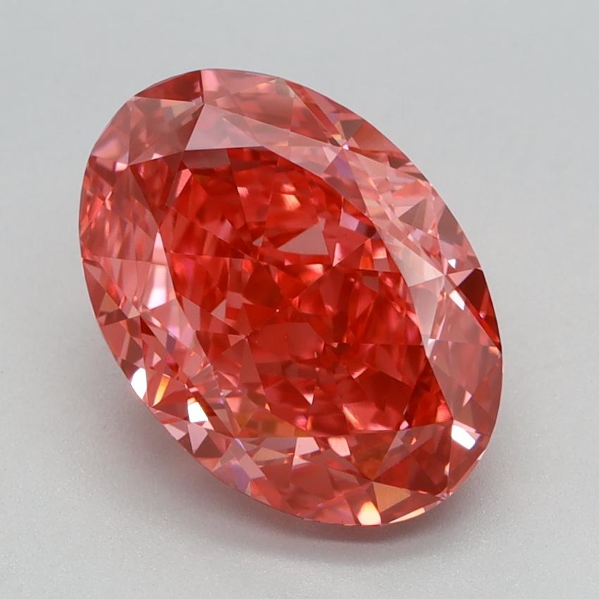 3.04 Ct. Fancy Vivid  Pink Oval Lab Grown Diamond